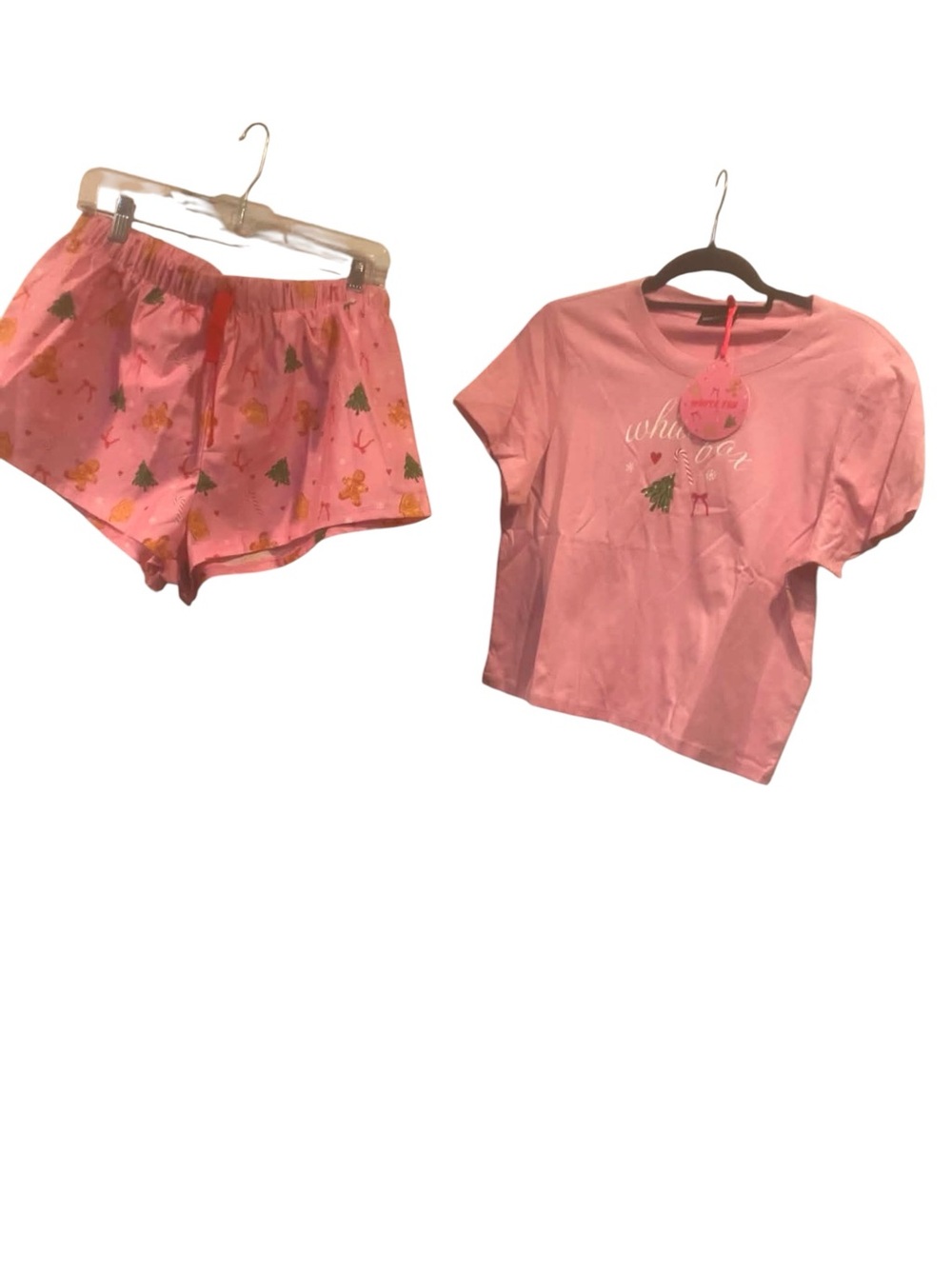 NWT White Fox SweetHeart Pajama Set Size Large Pink Multi